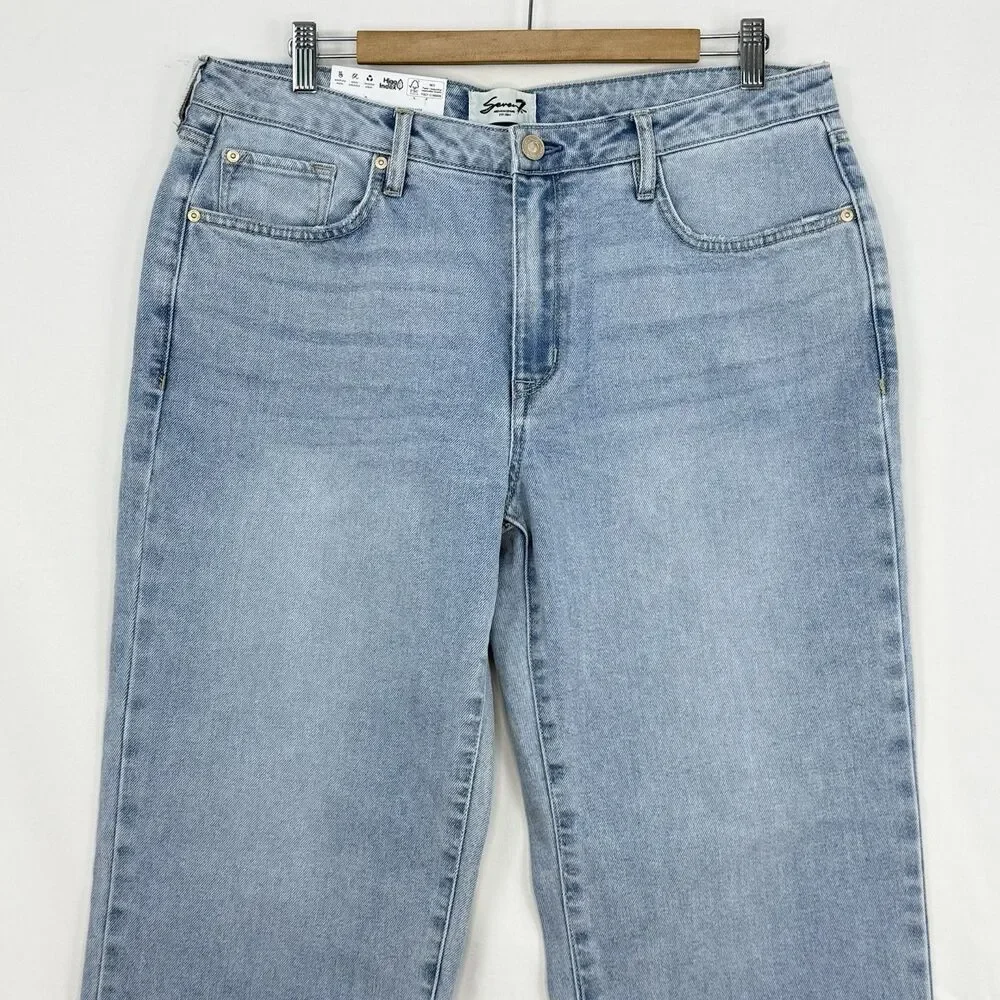 NWT Seven7 Women's Loose Straight Jean Size 10 High Rise Light Wash - Picture 11 of 16